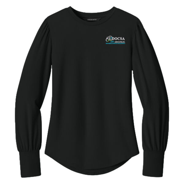 Women's Stretch Jersey Long Sleeve Blouson Top Thumbnail